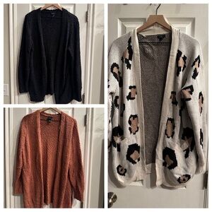 Rue21 Cardigan Bundle - Black, Orange, and Animal Print
